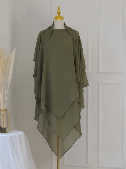 3 Layer Chiffon Long Khimar