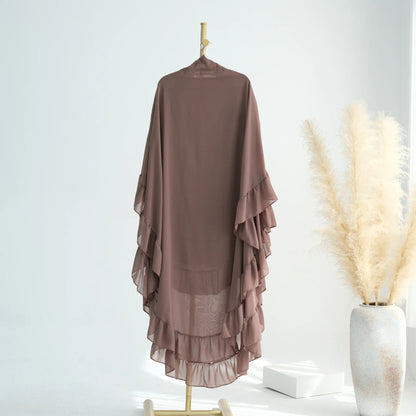2 Layer Ruffle Chiffon Khimar