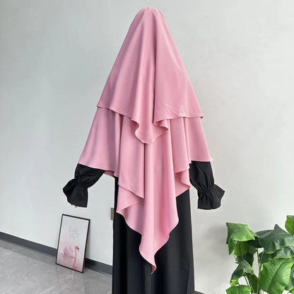 2 Layer Khimar with Front Tie
