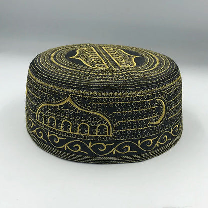 Embroidered Black Taqiyah