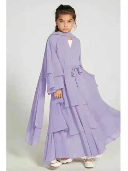 Girl's Layered Flowy Abayah