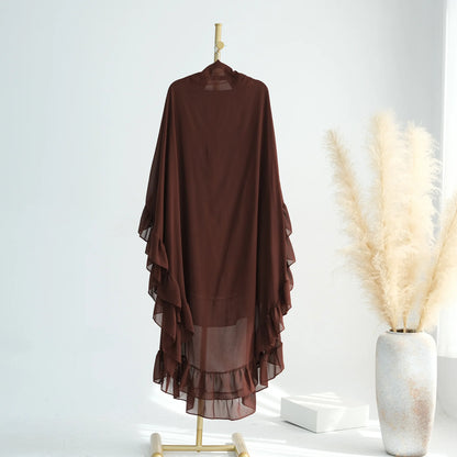 2 Layer Ruffle Chiffon Khimar