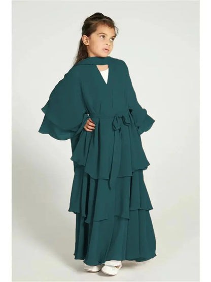 Girl's Layered Flowy Abayah
