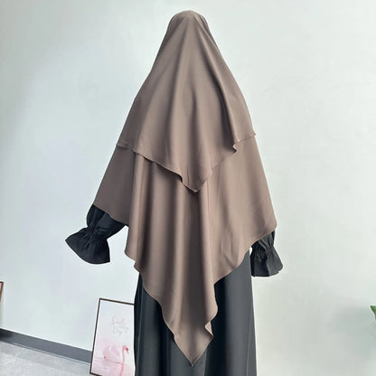 2 Layer Khimar with Front Tie