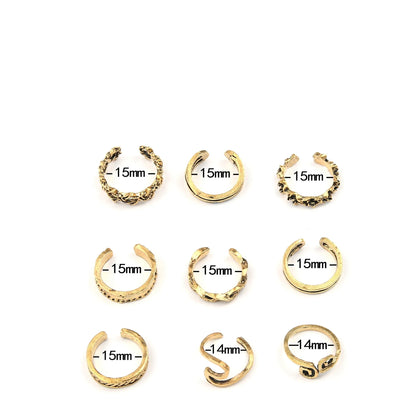 9 Piece Set of Adjustable Toe Rings