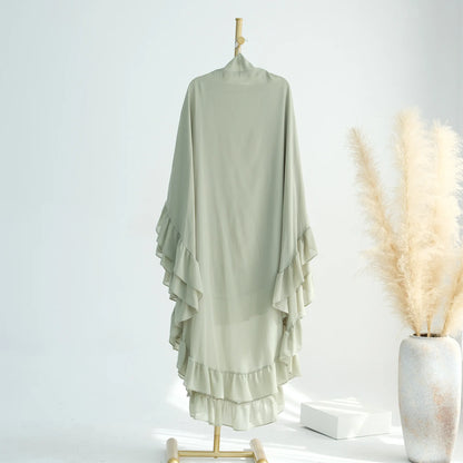 2 Layer Ruffle Chiffon Khimar