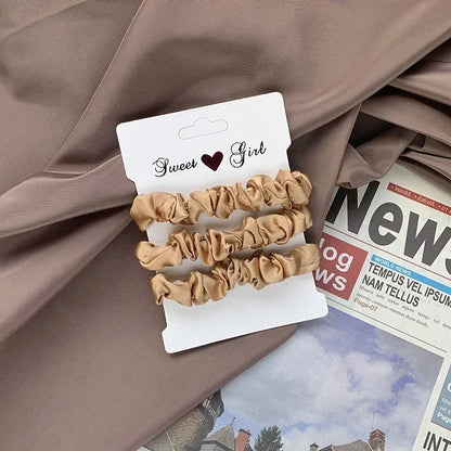 3 Thin Satin Scrunchies