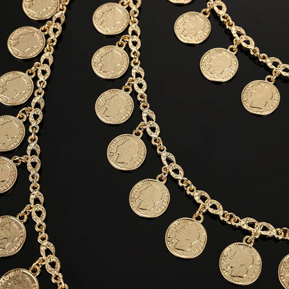 Face Covering Gold Coin Chain