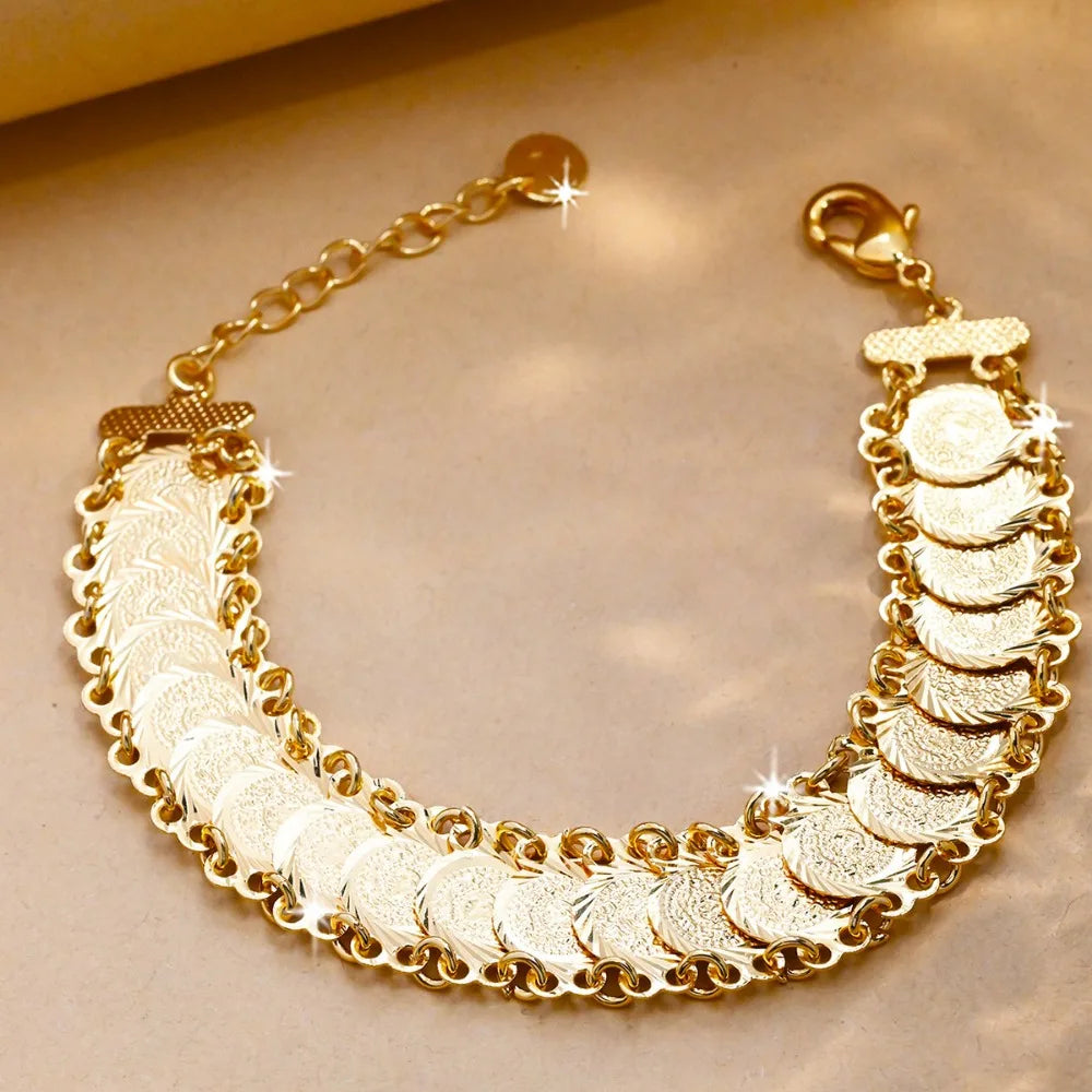 Gold Coin Bangle