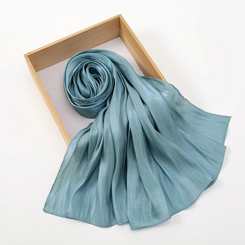 Wrinkle Silk Shiny Hijab