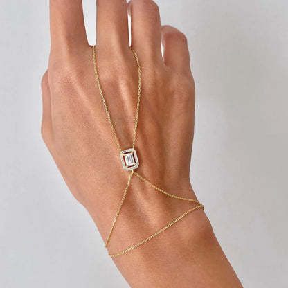 Rectangle Crystal Mitten Bracelet