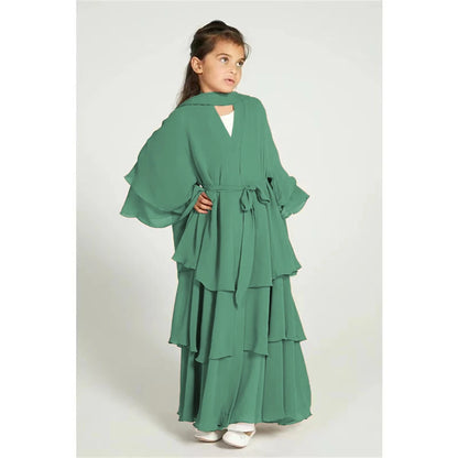 Girl's Layered Flowy Abayah
