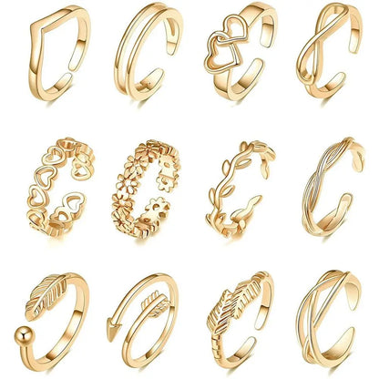 Set of 12 Toe Rings