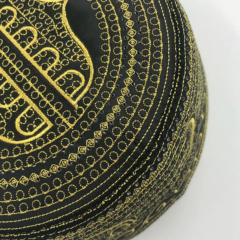 Embroidered Black Taqiyah