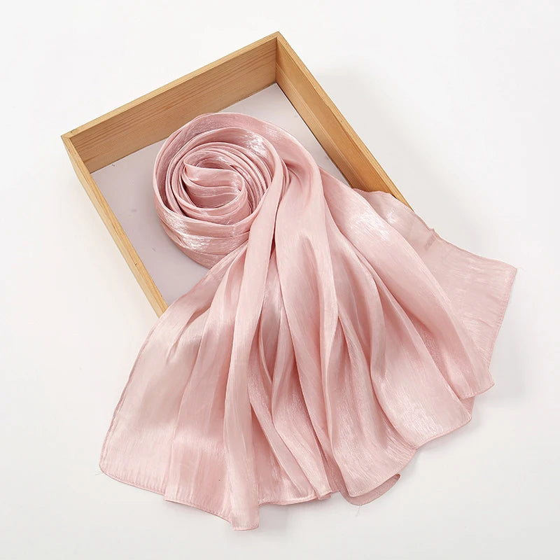 Wrinkle Silk Shiny Hijab