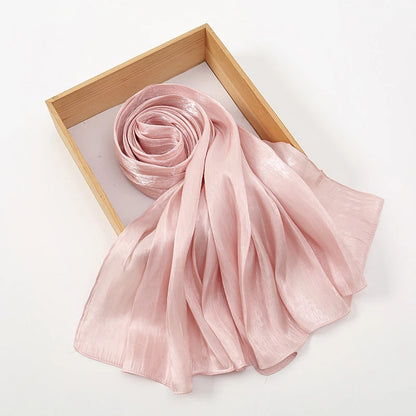 Wrinkle Silk Shiny Hijab