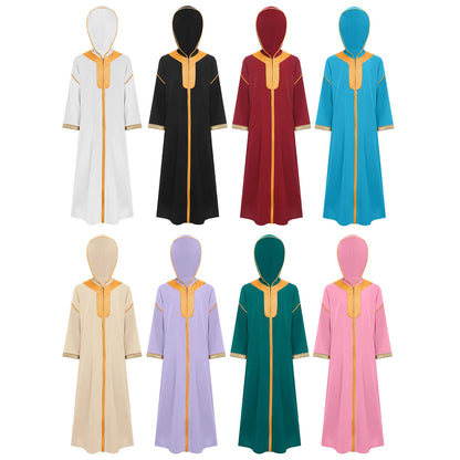 Hooded Kaftan with Zipper