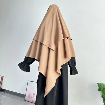 2 Layer Khimar with Front Tie