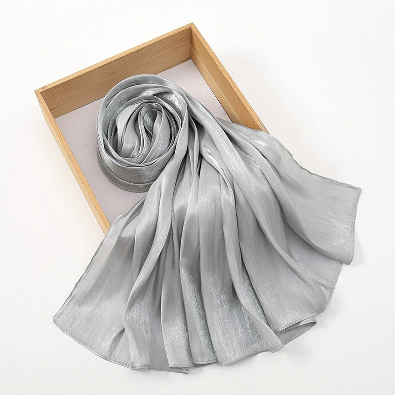 Wrinkle Silk Shiny Hijab