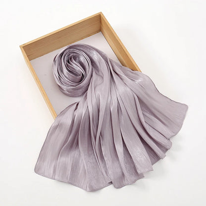 Wrinkle Silk Shiny Hijab