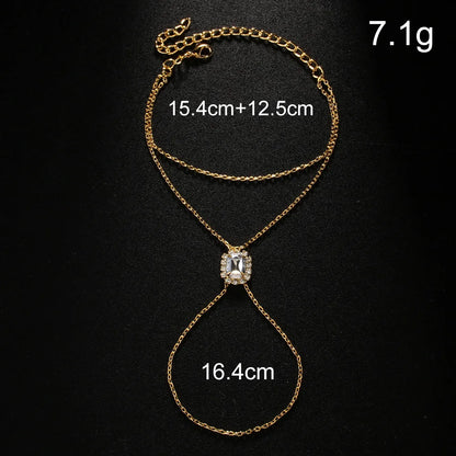Rectangle Crystal Mitten Bracelet