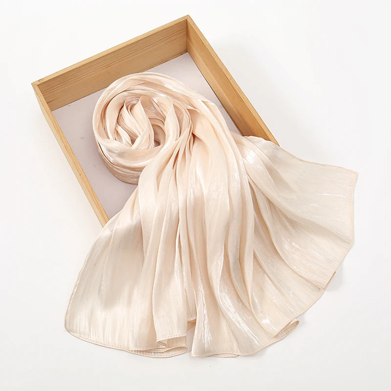 Wrinkle Silk Shiny Hijab