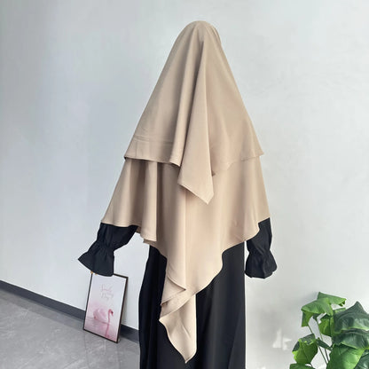 2 Layer Khimar with Front Tie
