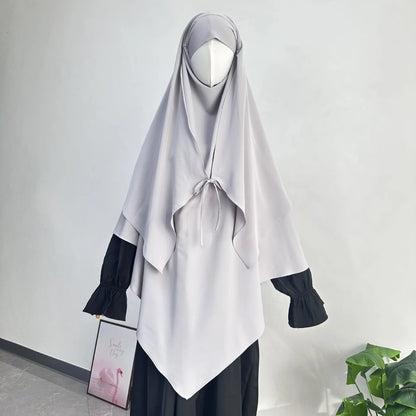 2 Layer Khimar with Front Tie