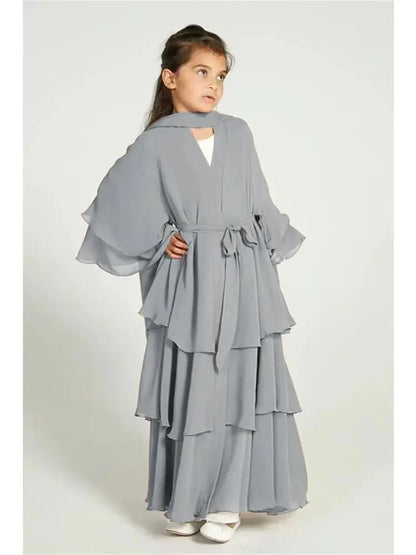 Girl's Layered Flowy Abayah