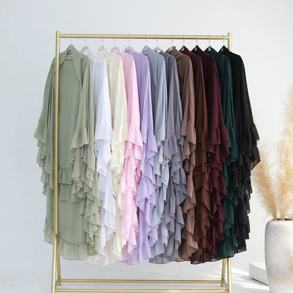 2 Layer Ruffle Chiffon Khimar