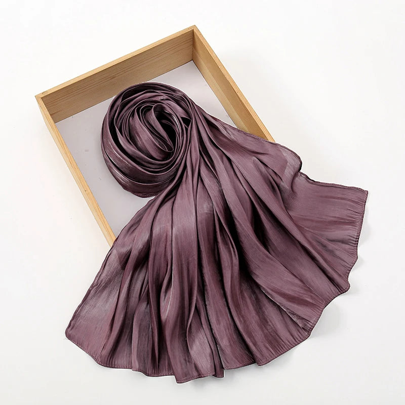Wrinkle Silk Shiny Hijab