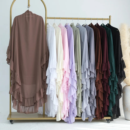 2 Layer Ruffle Chiffon Khimar