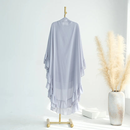 2 Layer Ruffle Chiffon Khimar