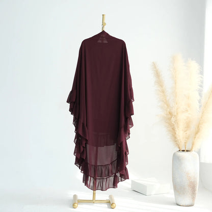 2 Layer Ruffle Chiffon Khimar