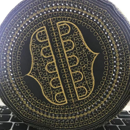Embroidered Black Taqiyah