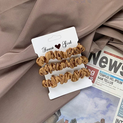 3 Thin Satin Scrunchies