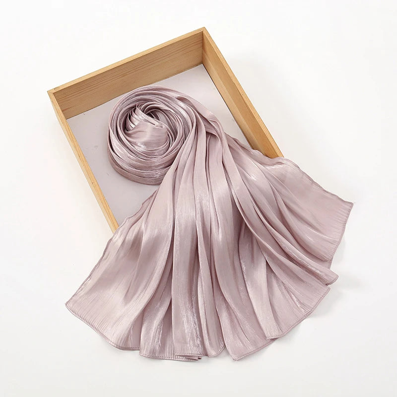 Wrinkle Silk Shiny Hijab