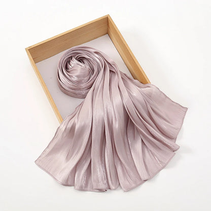 Wrinkle Silk Shiny Hijab