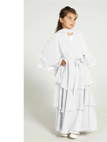 Girl's Layered Flowy Abayah