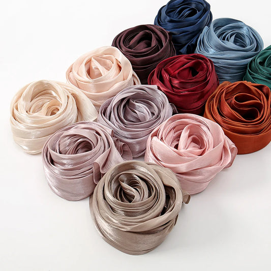 Wrinkle Silk Shiny Hijab