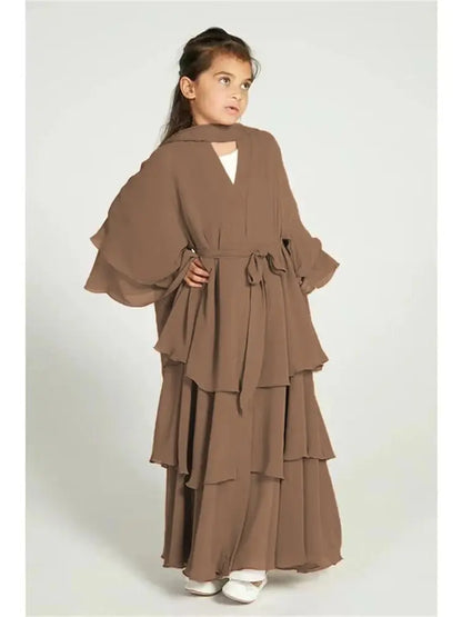 Girl's Layered Flowy Abayah