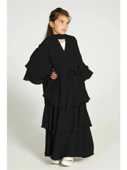 Girl's Layered Flowy Abayah