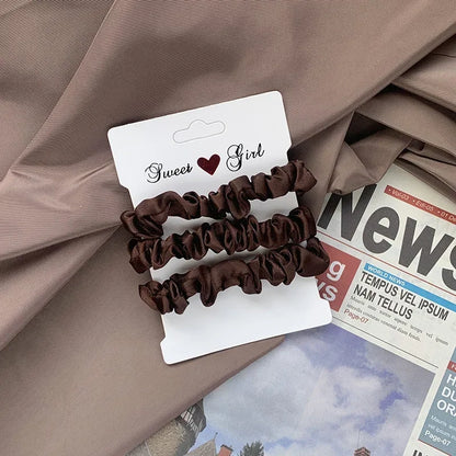 3 Thin Satin Scrunchies