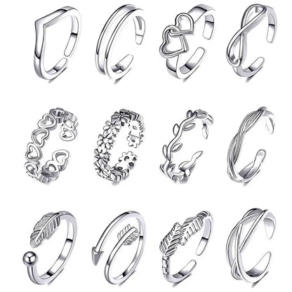 Set of 12 Toe Rings