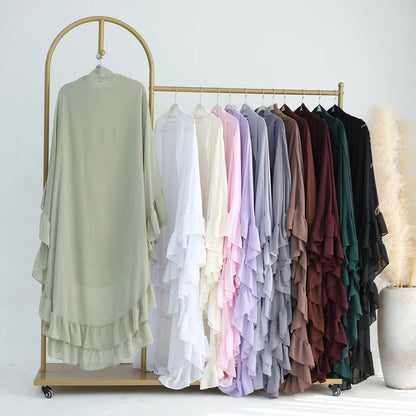 2 Layer Ruffle Chiffon Khimar