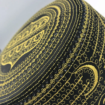Embroidered Black Taqiyah