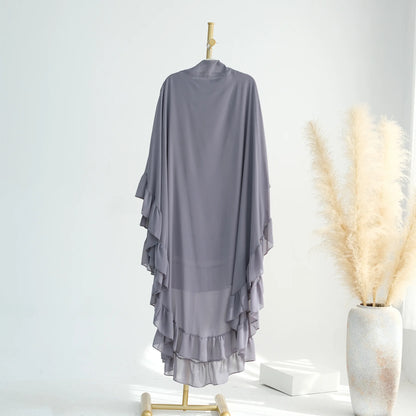 2 Layer Ruffle Chiffon Khimar