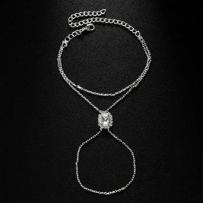 Rectangle Crystal Mitten Bracelet