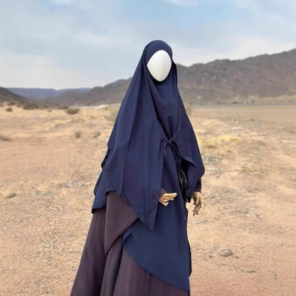 2 Layer Khimar with Front Tie