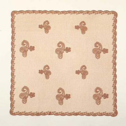 Lace Paisley Embroidery Square Scarf